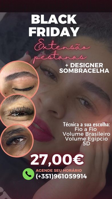 Extensão pestanas mais Sombracelha