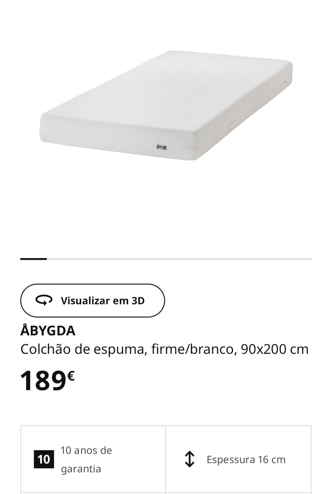 Colchão 90 x 200