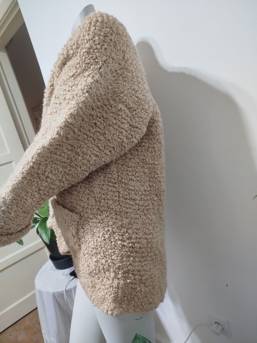 Casaco lã, cardada modelo grande