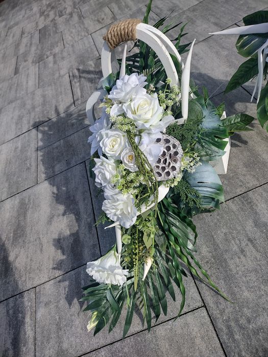 Komplet nagrobny, biały, wiązanka na grób