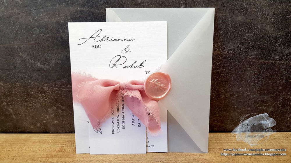 Zaproszenie ślubne z serii JEDNOKARTKOWE model 4