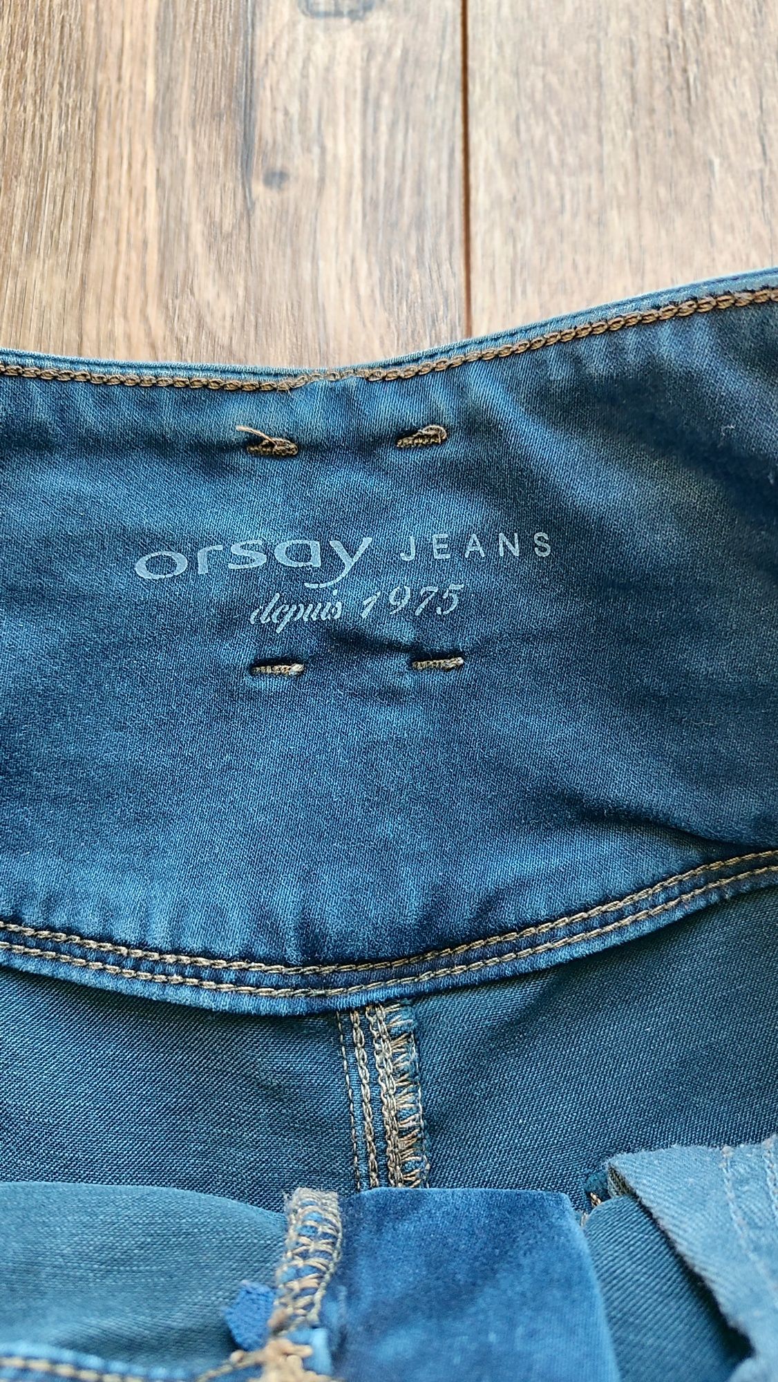 Krótkie jeansowe spodenki 36 S Orsay niebieskie szorty wysoki stan