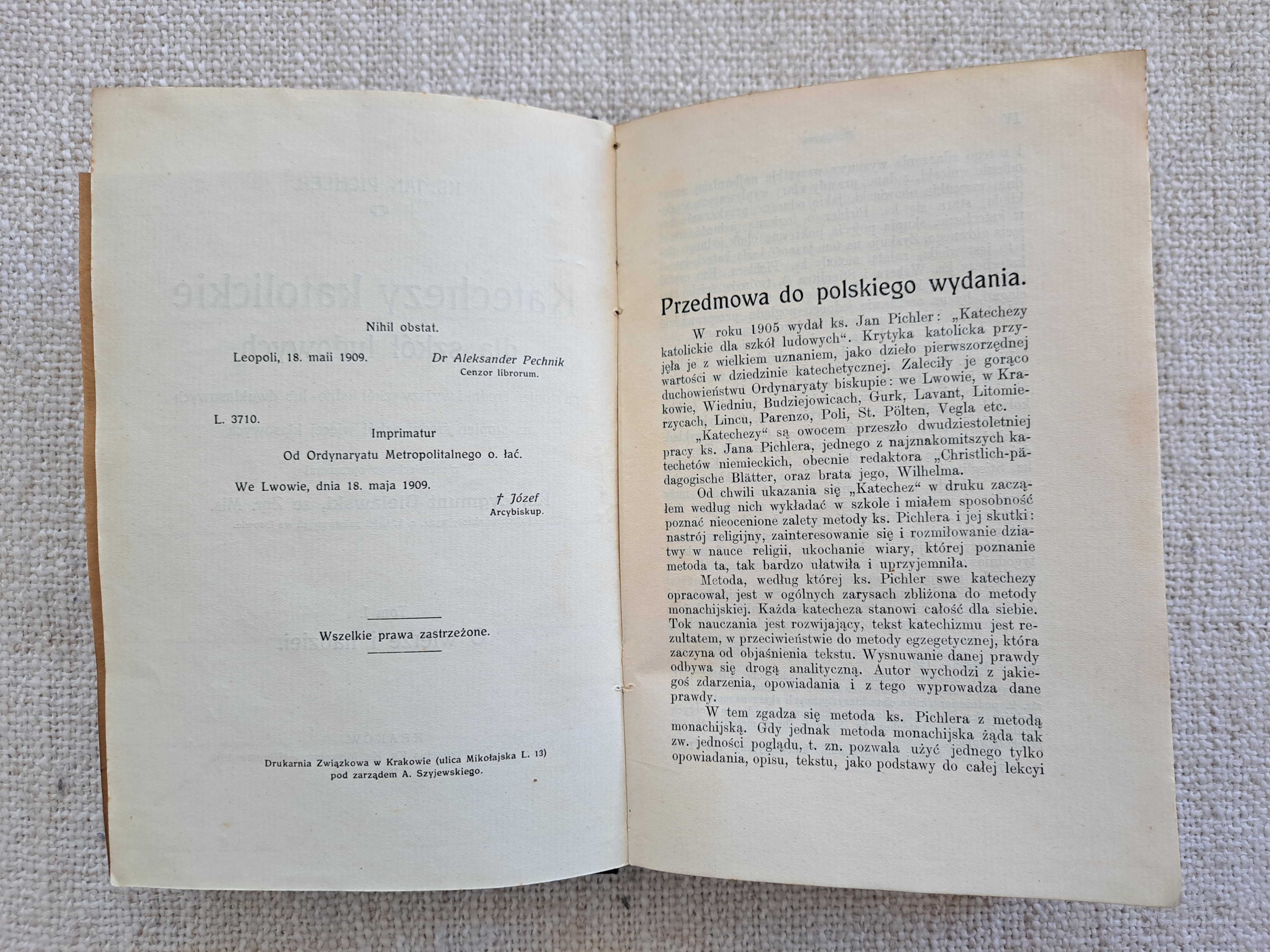 1910 rok. Katechezy katolickie dla szkół ludowych. O wierze i nadziei