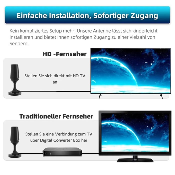 Antena DVBT2 ze wzmacniaczem HDTV 4K 1080P O501