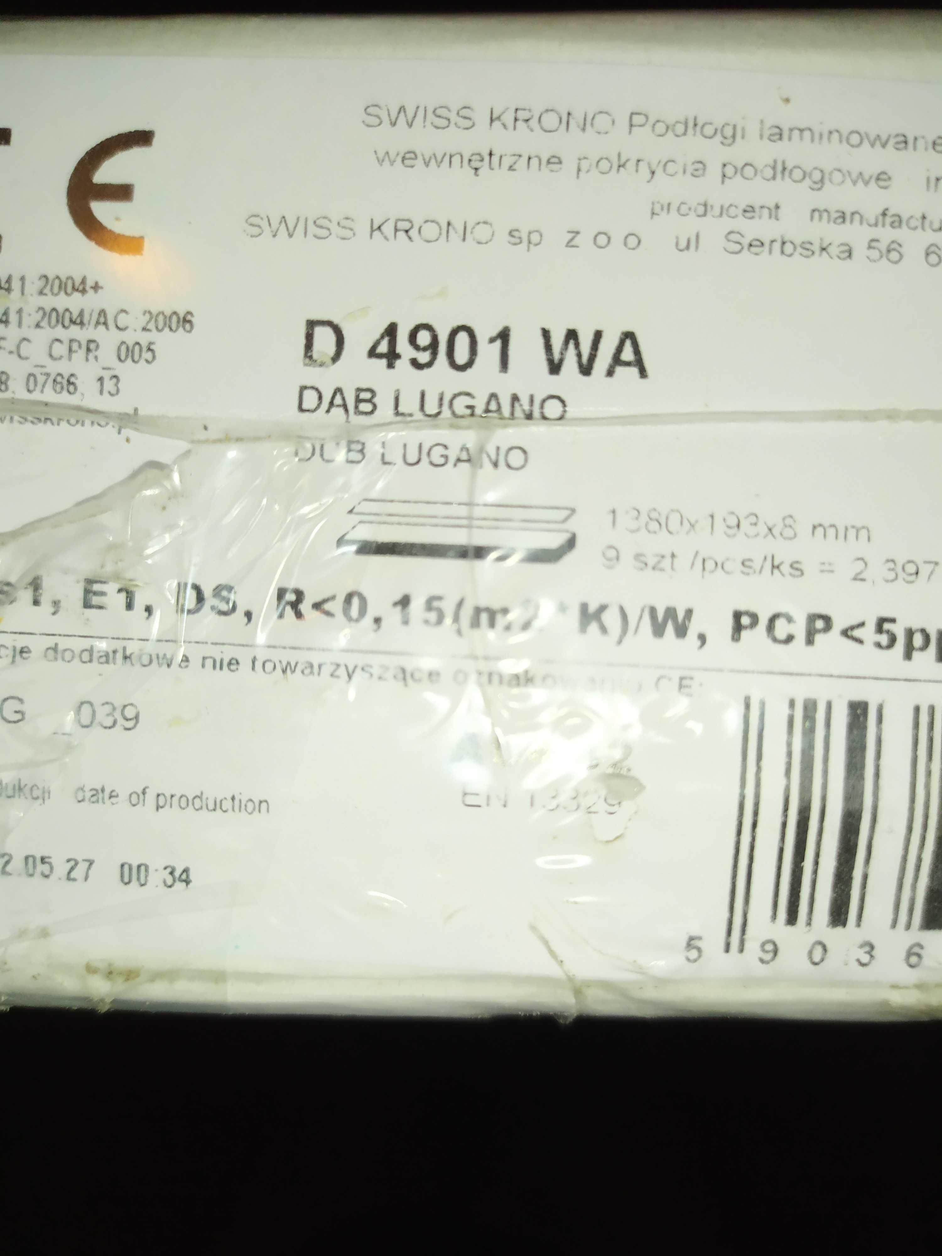 Panele podłogowe "dąb lugano" Krono Swiss, 9szt. 2,397m2, 8mm 1 paczka