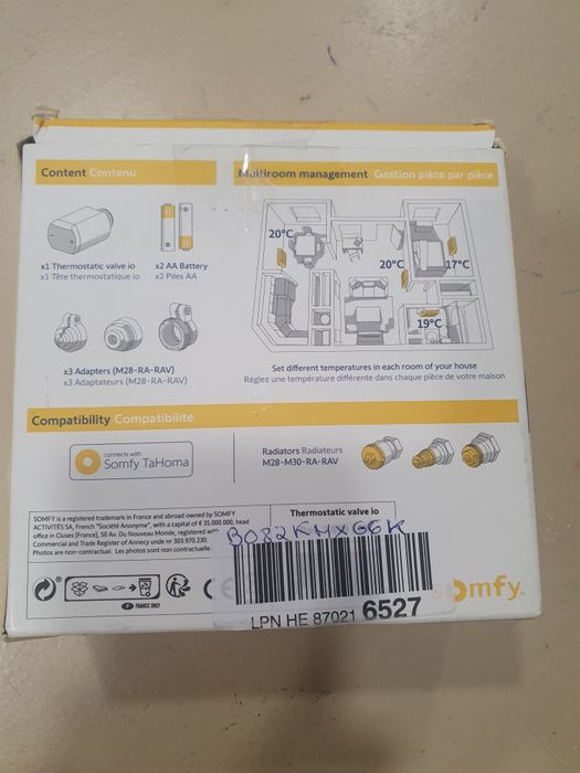 Válvula termostática conectada IO-SOMFY