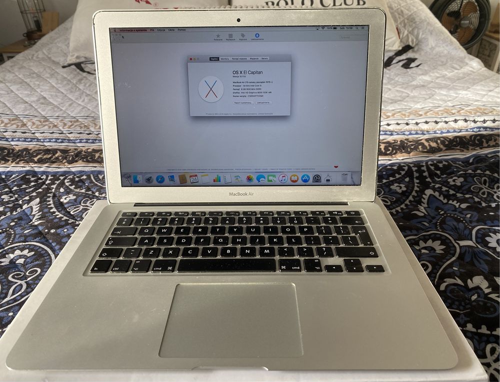 MacBook Air 13 cali, 1,6 GHz i5 ,8gb/128gb, 2015r.