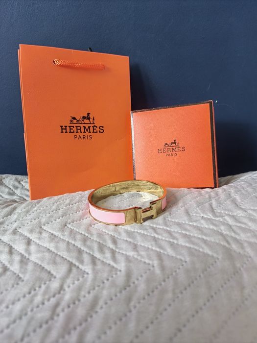 Bransoletka Hermes H złota różowa damska