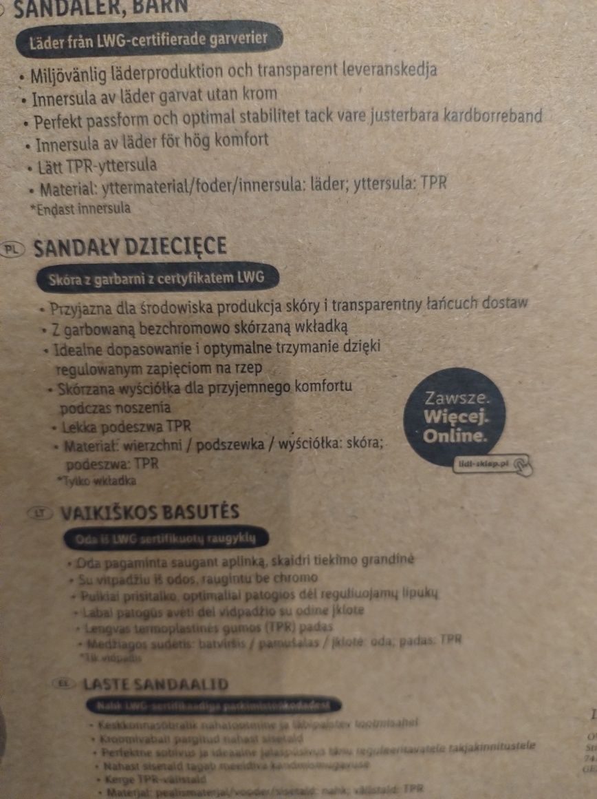 Obuwie sandały r 27 wkładka 17 cm