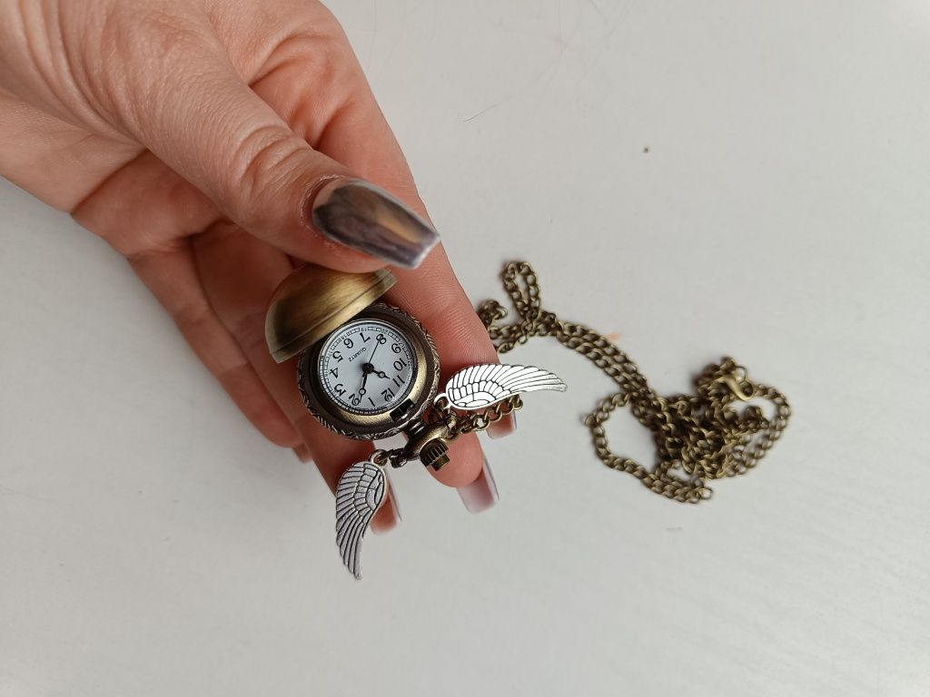 Zegarek kieszonkowy Harry Potter łańcuszek złoty znicz