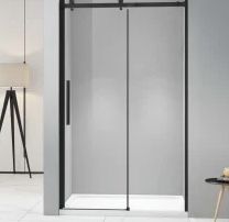 Drzwi przesuwne do kabiny prysznicowej Alexa czarne 120x200