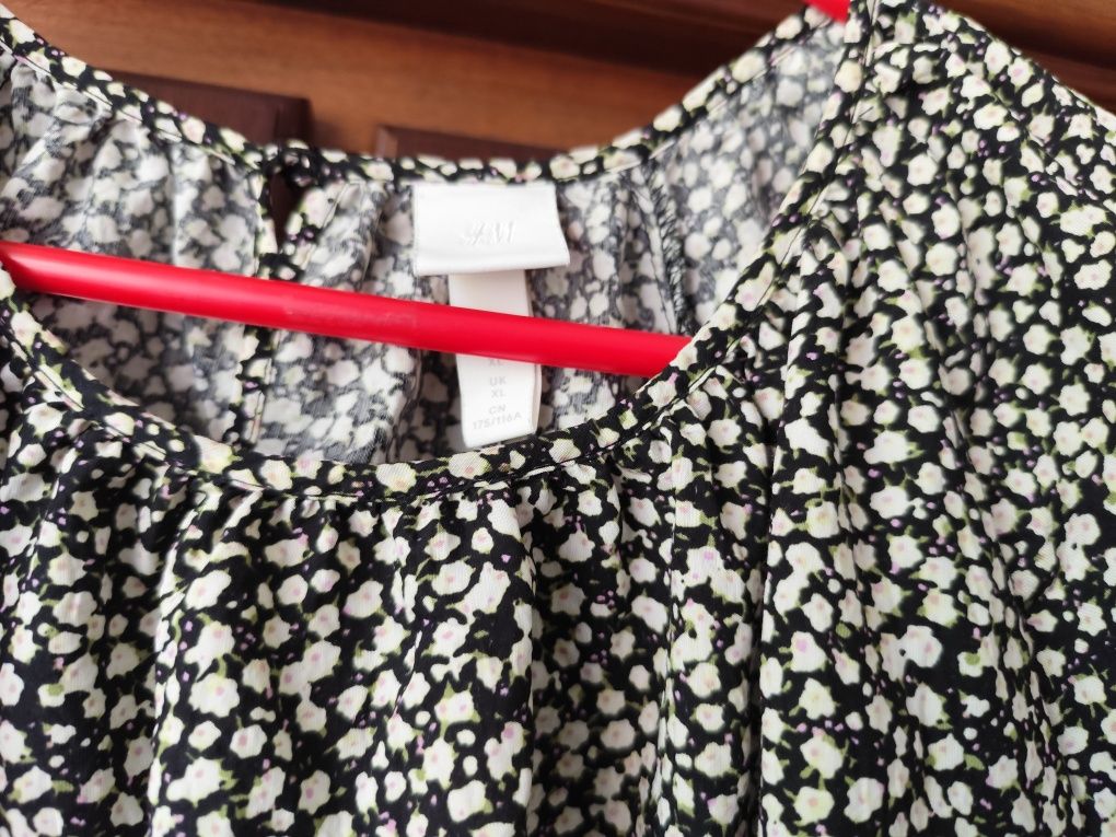 Sukienka H&M XL boho oversize kwiaty babydoll letnia