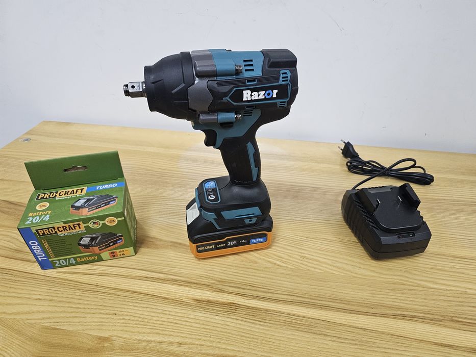 800Nm Гайковерт Razor (makita ,ProCraft) +4.0Ah акб TURBO +Зарядное ус