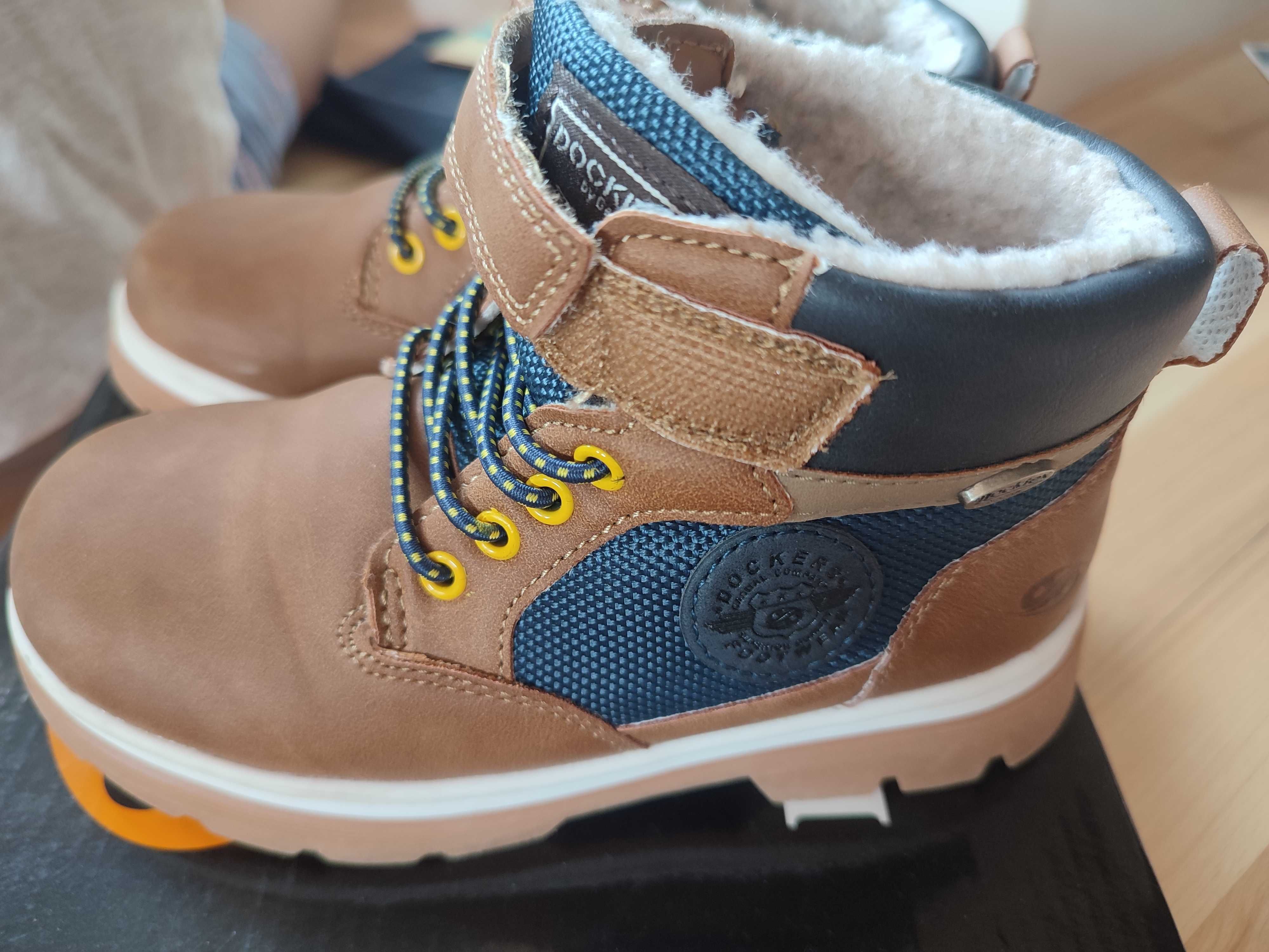 Buty zimowe ocieplane trapery chłopięce r. 29 jak nowe