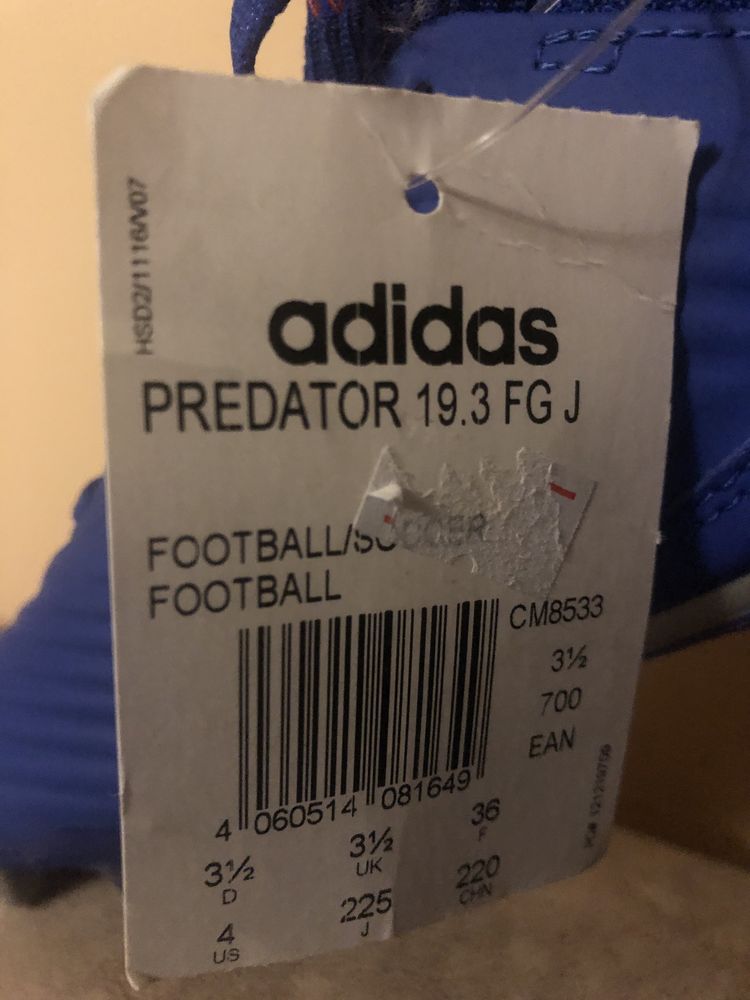 бутси adidas predator 19.3 fg j/оригінальні бутси адідас предатор