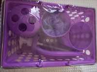 Zestaw do mycia lazienkowy fioletowy  plastik