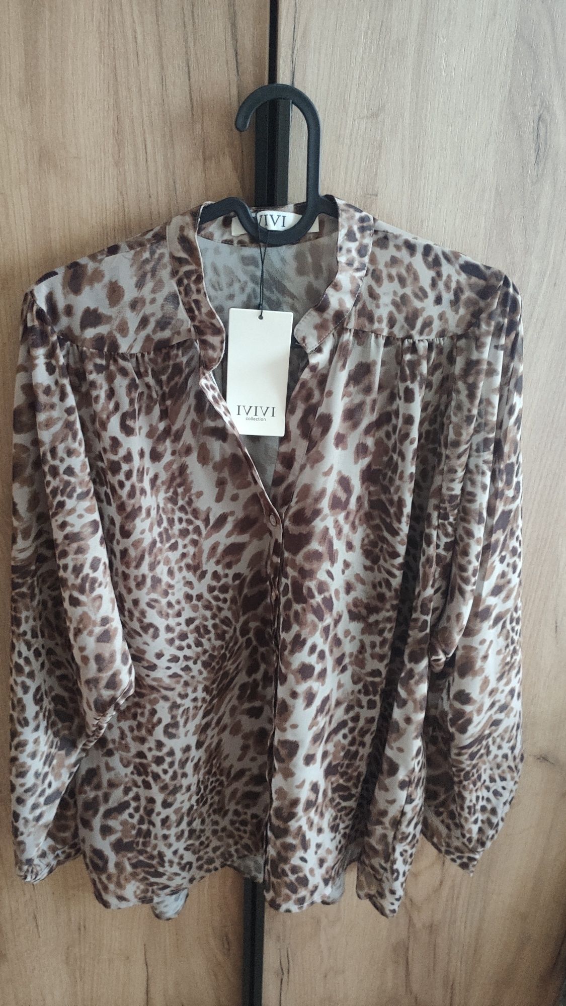Koszula bluzka pantera panterka stójka rozmiar L - XL Nowa z metką