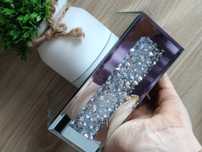 2 szt Szklana lustrzana półka ścienna do zawieszenie z cyrkoniami Glam