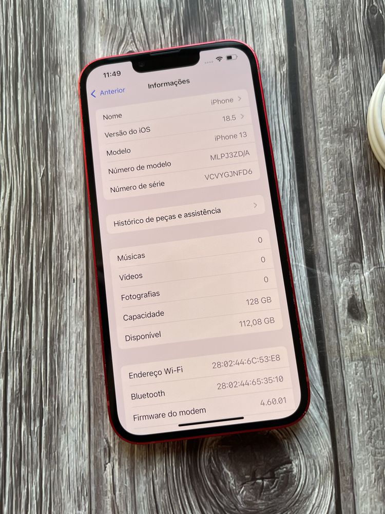  IPhone 13  128GB Vermelho Desbloqueado Como Novo