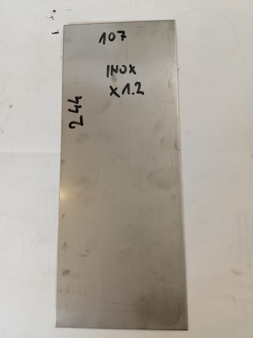 Blacha INOX 1.2mm formatka244/107mm gr.1.2 mm