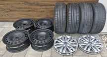 Komplet oryginalnych felg stalowych 16” z oponami VW Passat B8