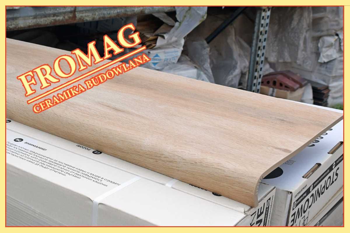 Płytki drewnopodobne na schody 120cm Mattina Marrone Stopnica