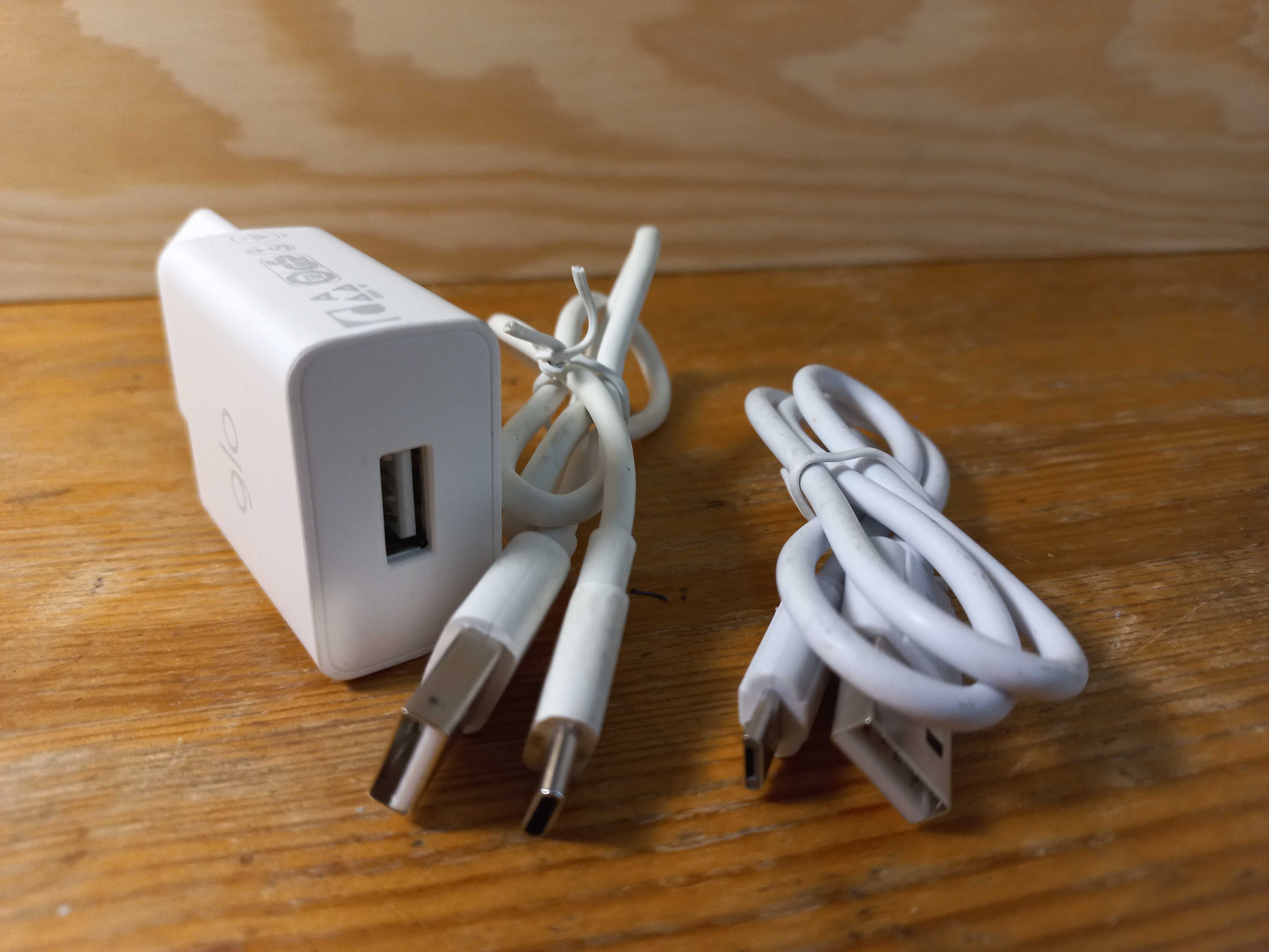 Zestaw: ładowarka USB 2A  + 2 kable