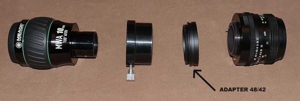 Adapter astronomiczny pierścień - gwint zew. 48 mm, wew. 42 mm