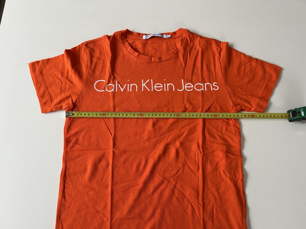Koszulka męska calvin klein pomarańczowa rozmiar S