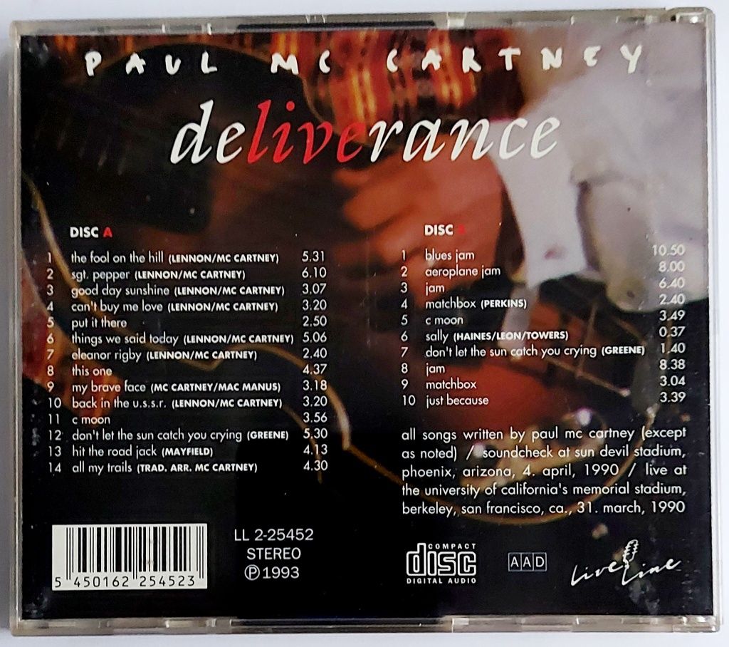 Paul McCartney Deliverance Live 2CD 1993r