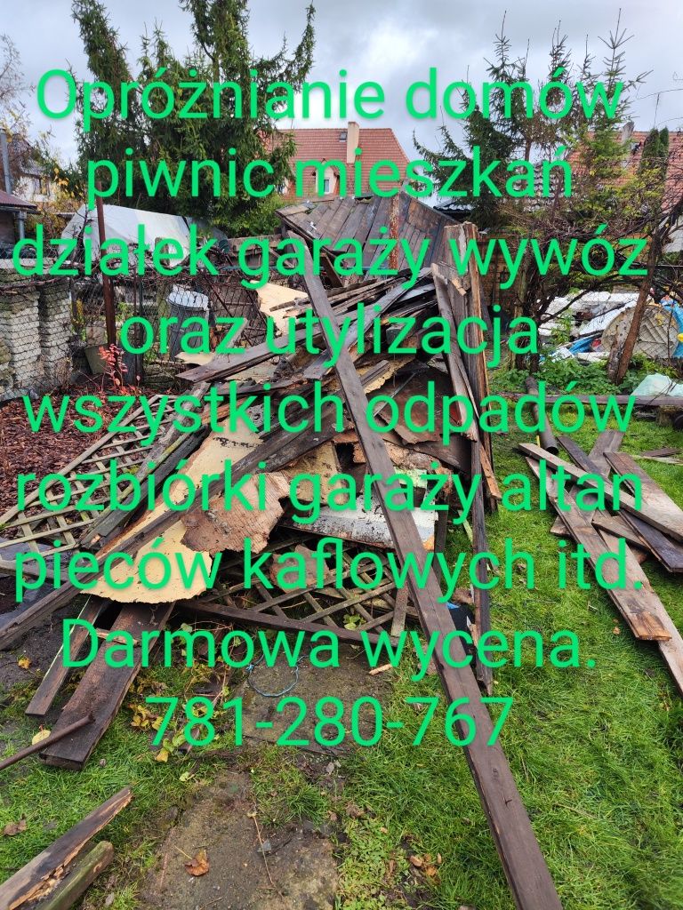 Opróżnianie piwnic strychów mieszkań garaży utylizacja rozbiórki