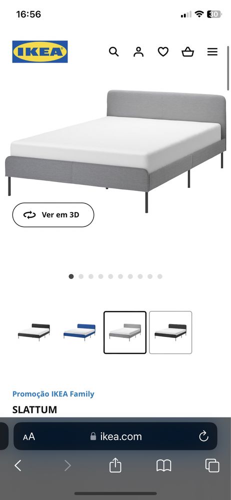Cama IKEA SLATTUM + estrado