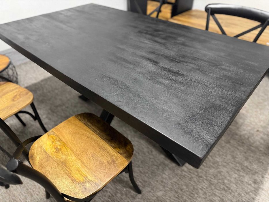 Stół z krzesłami styl LOFT piękno egzotycznego drzewa mango ZAPRASZAM