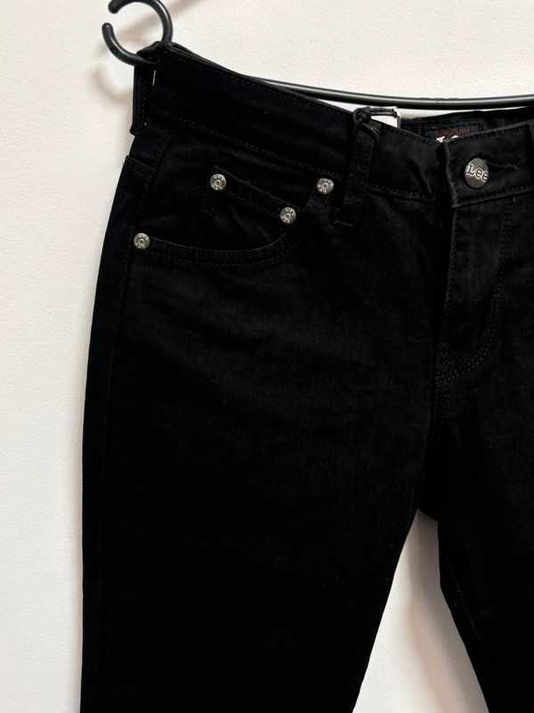 Spodnie damskie jeansowe Lee Elly W14 czarne elastyczne slim fit