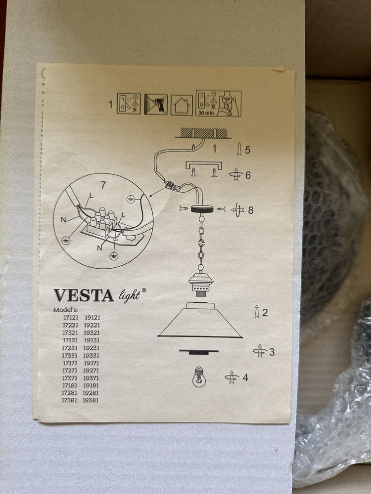 Світильник підвіс Vesta Light чорний LOFT