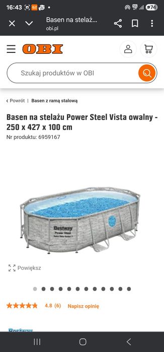 Basen stelażowy owalny Bestway