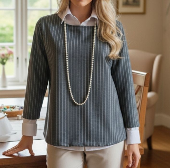 Elegancka ,prosta bluzka,rękawy 7/8