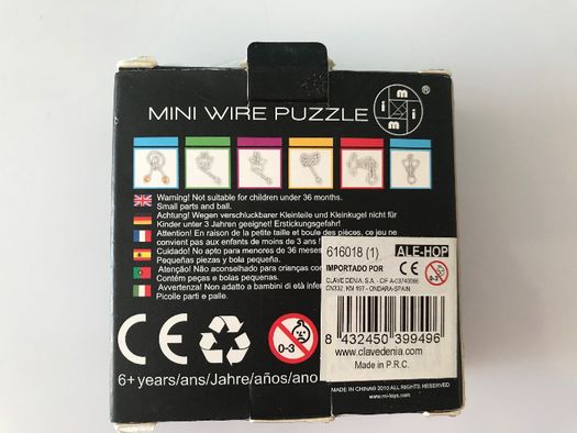 Miniatura Wire Puzzle quebra-cabeças