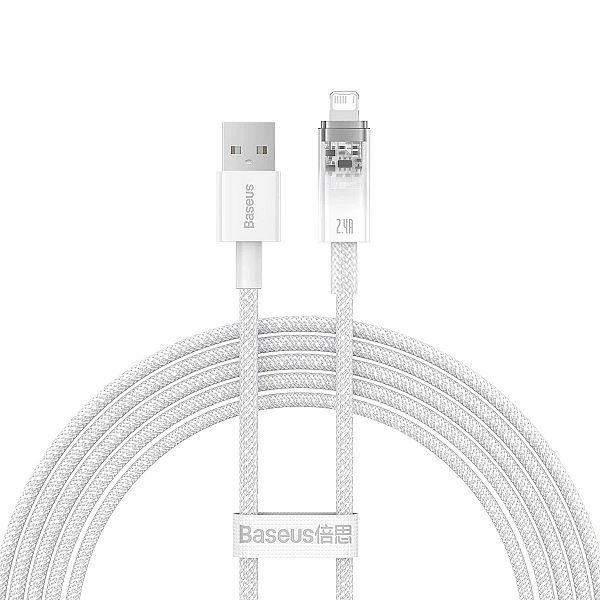 Baseus Explorer Series kabel przewód Usb - Lightning 2,4a 2 m biały (c