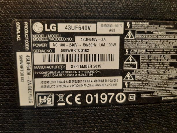 LG 43 4K UHD Smart