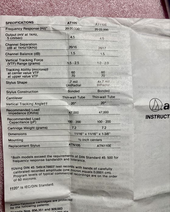 Audio-Technica AT-110E  , головка звукоснимателя , Япония.