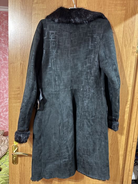 Замшева дублянка з натуральним хутром