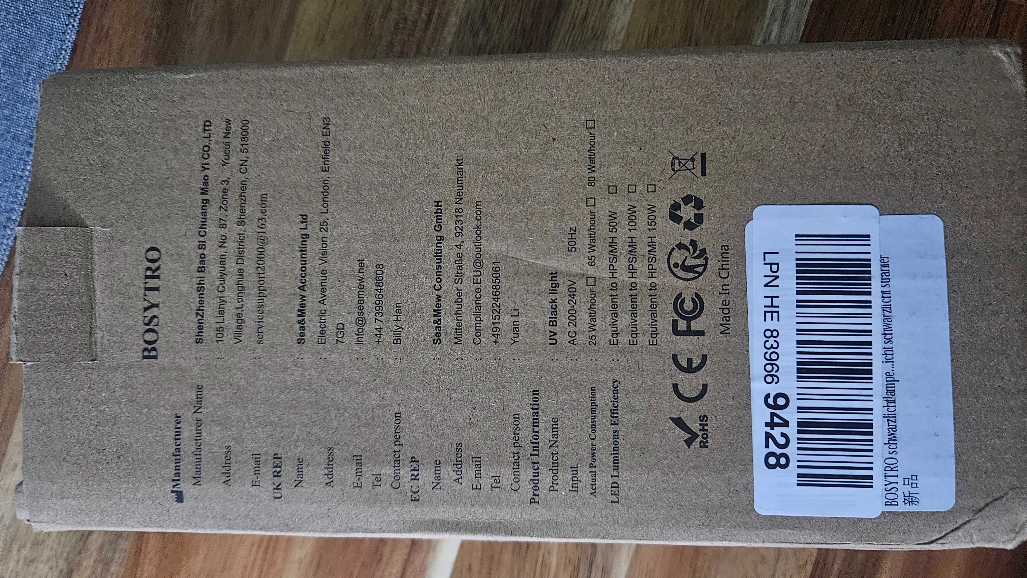 UV luz negra, 50w