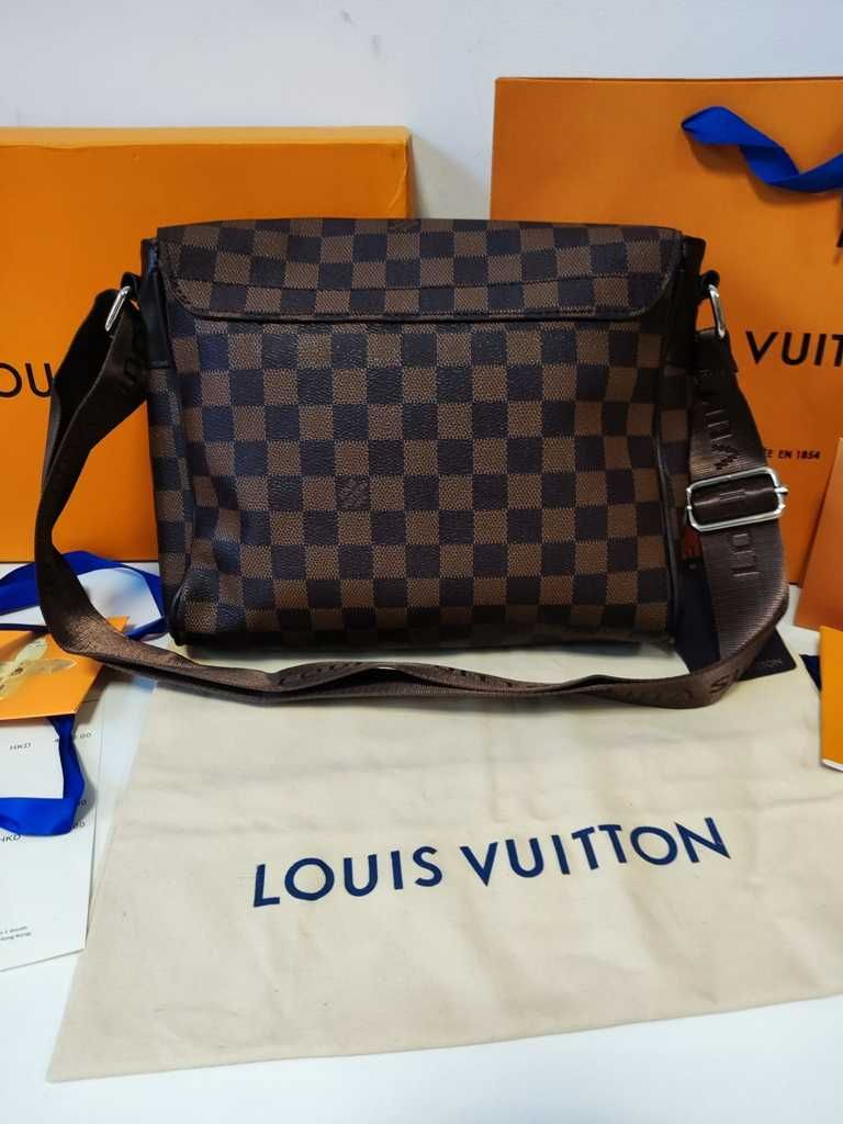 LOUIS VUITTON męska torba Listonoszka, skóra, Francja 044-3