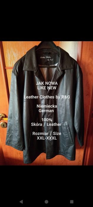 Niemiecka elegancka męska kurtka skórzana 3/4, 100% Skóra, XXL-XXXL