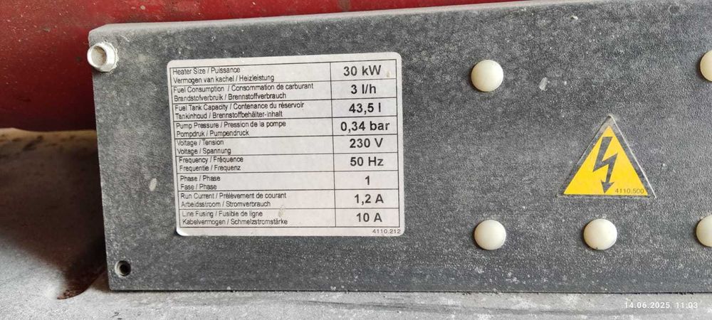 Nagrzewnica olejowa dmuchawa spalinowa 30kW DESA B100L