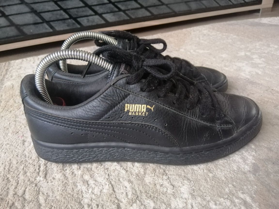 Puma Basket чорні шкіряні кросівки