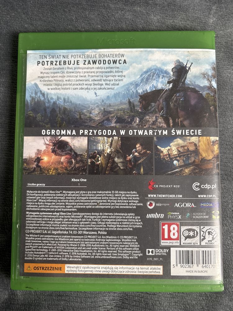 Wiedźmin 3 dziki gon XBOX ONE