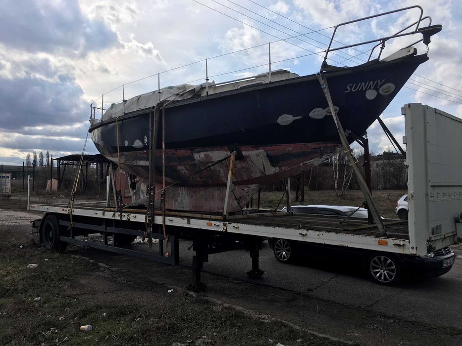 Jacht stalowy + naczepa