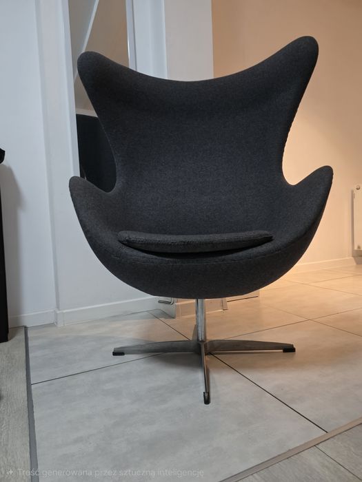 Fotel EGG Duży grafitowy